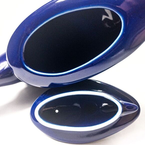 Michael Lambert ‘Struttin’ Dancing Teapot Signed Large Cobalt Blue Ceramic - Picture 9 of 12